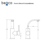BESCO BATERIA UMYWALKOWA DECCO II CZARNY MAT - obrazek 2