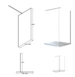 BESCO KABINA AVEO BLACK WALK IN 140X195 - obrazek 2