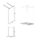 BESCO KABINA AVEO DUE BLACK WALK IN 130X195 - obrazek 2