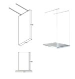 BESCO KABINA AVEO DUE BLACK WALK IN 140X195 - obrazek 2