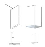 BESCO KABINA AVEO WALK IN 90X195 - obrazek 2