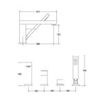 BESCO MODERN/VARIUM BATERIE WANNOWE 4-OTWOROWE CHROM - obrazek 2