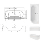 BESCO WANNA AVITA SLIM ASYMETRYCZNA LEWA 170X75 - obrazek 2