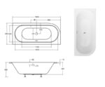 BESCO WANNA AVITA SLIM+ ASYMETRYCZNA PRAWA 180X80 - obrazek 2