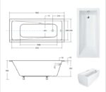 BESCO WANNA MODERN SLIM PROSTOKĄTNA 150X70 - obrazek 2