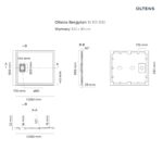 OLTENS BERGYTAN BRODZIK PROSTOKĄTNY 100X90 CM ROCKSURFACE CZARNY MAT - obrazek 2