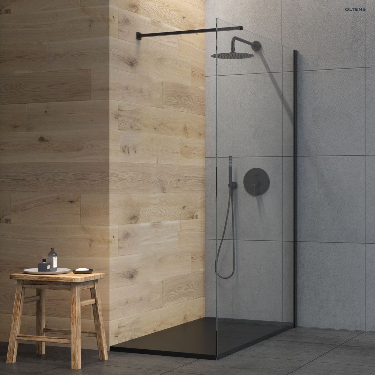 OLTENS BERGYTAN BRODZIK PROSTOKĄTNY 140x80 CM ROCKSURFACE CZARNY MAT - obrazek 3