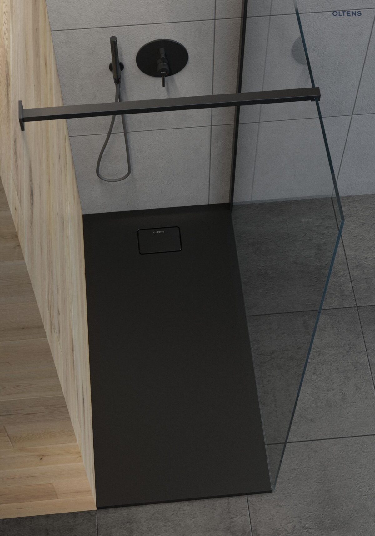 OLTENS BERGYTAN BRODZIK PROSTOKĄTNY 140x80 CM ROCKSURFACE CZARNY MAT - obrazek 4