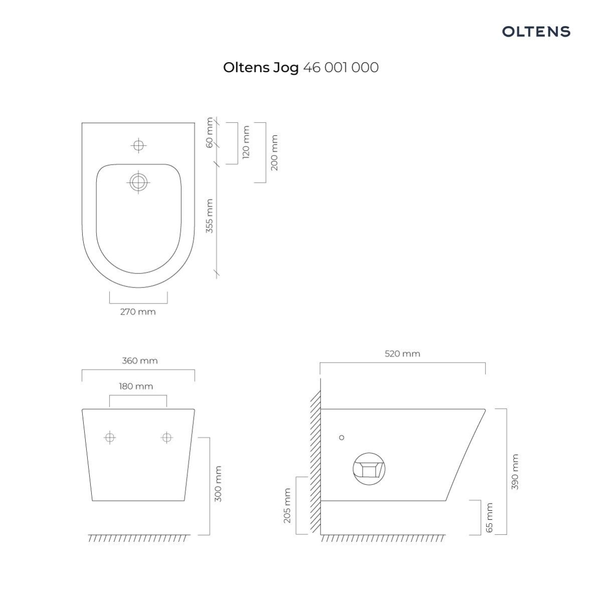 OLTENS BIDET WISZĄCY JOG - obrazek 4