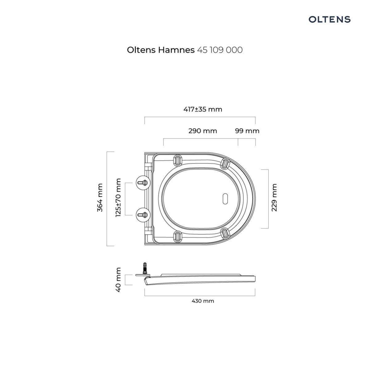 OLTENS DESKA SEDESOWA WOLNOOPADAJĄCA HAMNES - obrazek 2