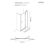 OLTENS DISA DRZWI PRYSZNICOWE WNĘKOWE 100CM - obrazek 2