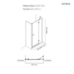 OLTENS DISA DRZWI PRYSZNICOWE WNĘKOWE 90CM - obrazek 2