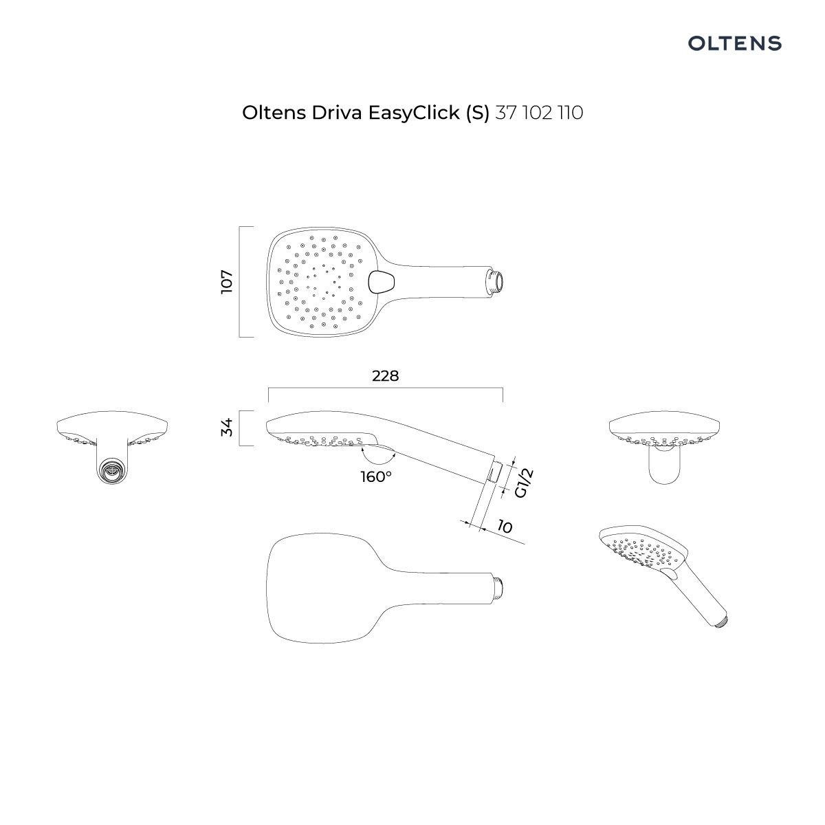 OLTENS DRIVA EASYCLICK (S) ZESTAW PRYSZNICOWY ALLING 60 CHROM/BIAŁY - obrazek 3