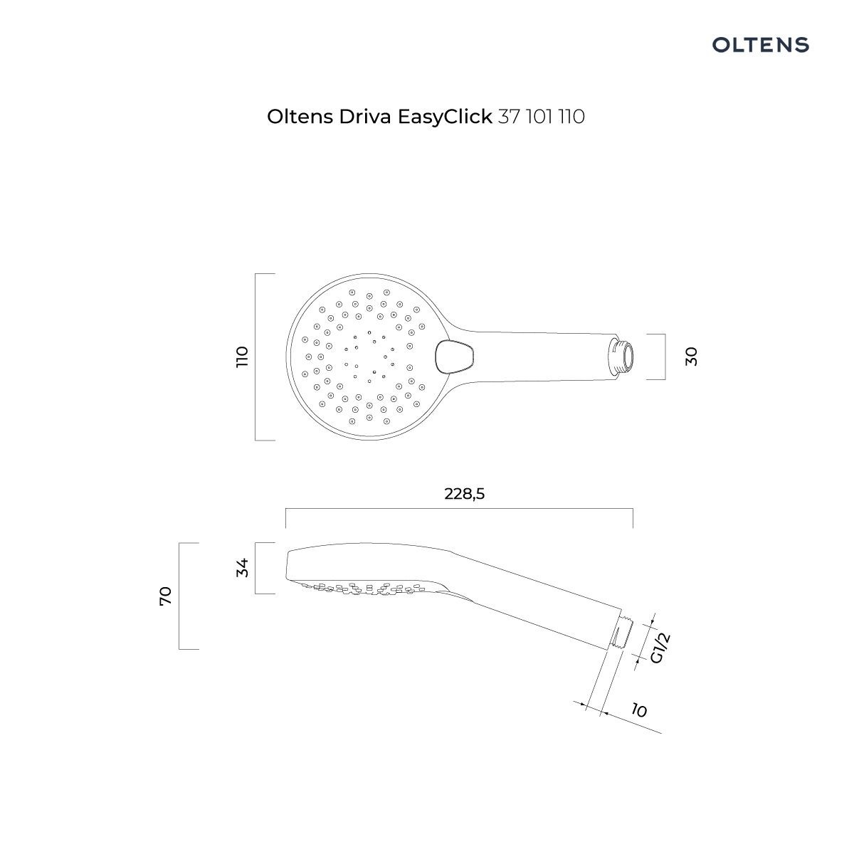 OLTENS DRIVA EASYCLICK ZESTAW PRYSZNICOWY ALLING 60 CHROM/BIAŁY - obrazek 3