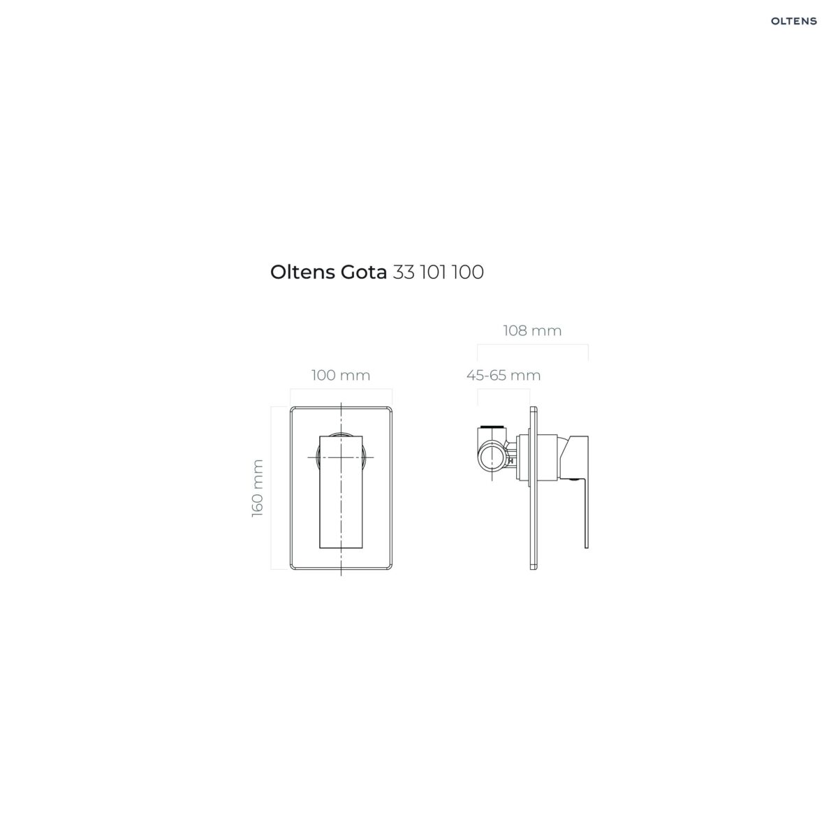 Oltens Gota bateria prysznicowa podtynkowa kompletna chrom 33101100 - obrazek 2