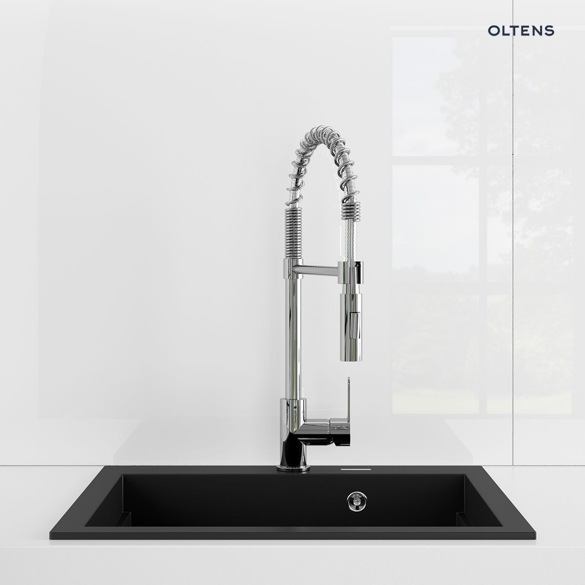 OLTENS GRAVAN ZLEWOZMYWAK GRANITOWY 1-KOMOROWY 57x51,5 CM CZARNY MAT - obrazek 6