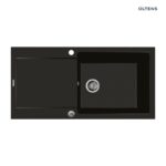OLTENS GRAVAN ZLEWOZMYWAK GRANITOWY 1-KOMOROWY Z OCIEKACZEM 100x50 CM CZARNY MAT