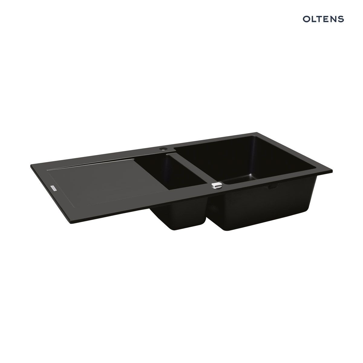 OLTENS GRAVAN ZLEWOZMYWAK GRANITOWY 1,5-KOMOROWY Z OCIEKACZEM 100x50 CM CZARNY MAT - obrazek 3