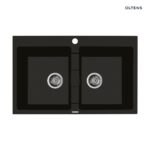OLTENS GRAVAN ZLEWOZMYWAK GRANITOWY 2-KOMOROWY 78x50 CM CZARNY MAT