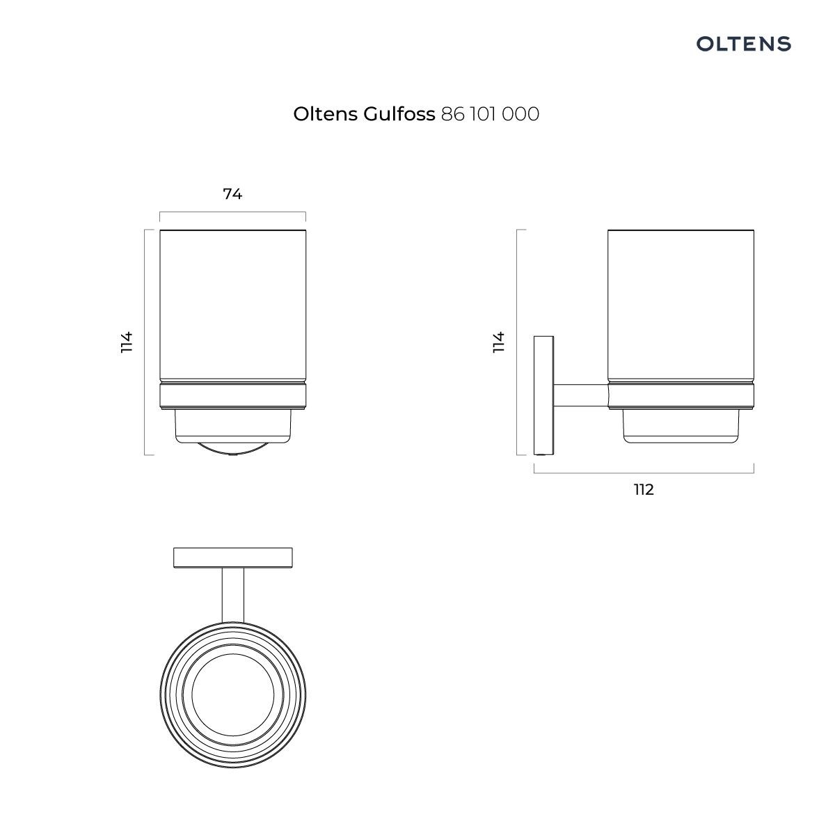 OLTENS GULFOSS SZKLANKA Z UCHWYTEM BIAŁA CERAMIKA/CHROM - obrazek 2