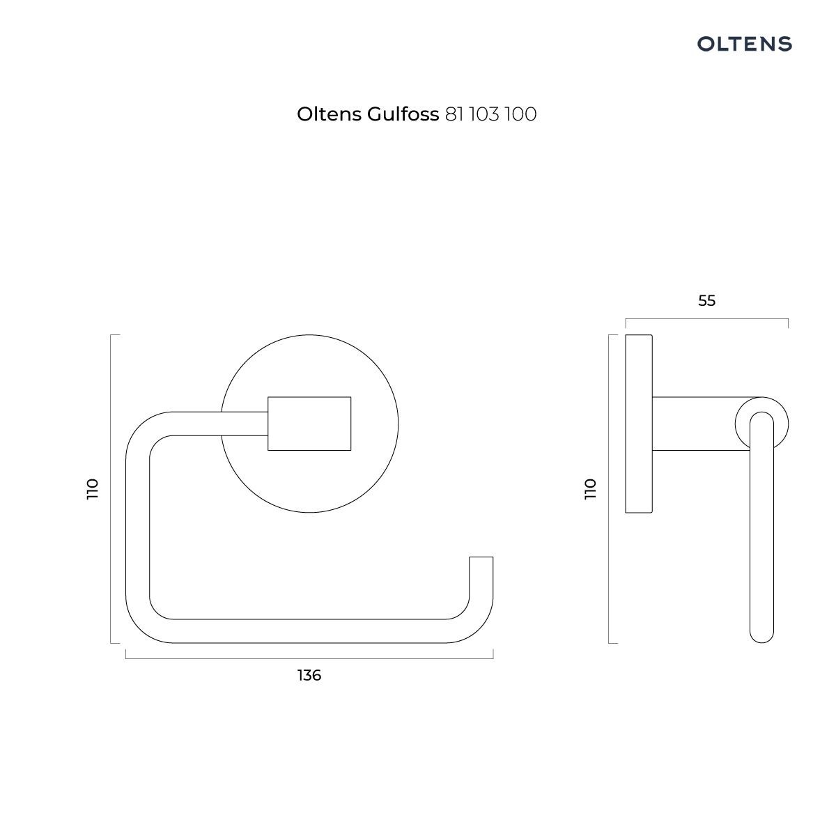 OLTENS GULFOSS UCHWYT NA PAPIER TOALETOWY CHROM - obrazek 2