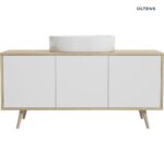 OLTENS HEDVIG SZAFKA PODUMYWALKOWA WISZĄCA BIAŁY POŁYSK/DĄB NOVA 140CM