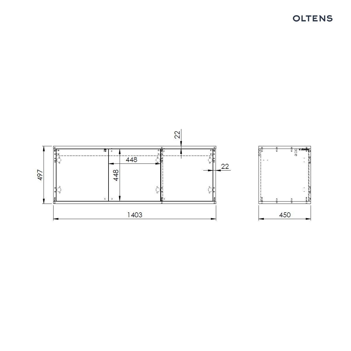 OLTENS HEDVIG SZAFKA PODUMYWALKOWA WISZĄCA BIAŁY POŁYSK/DĄB NOVA 140CM - obrazek 5