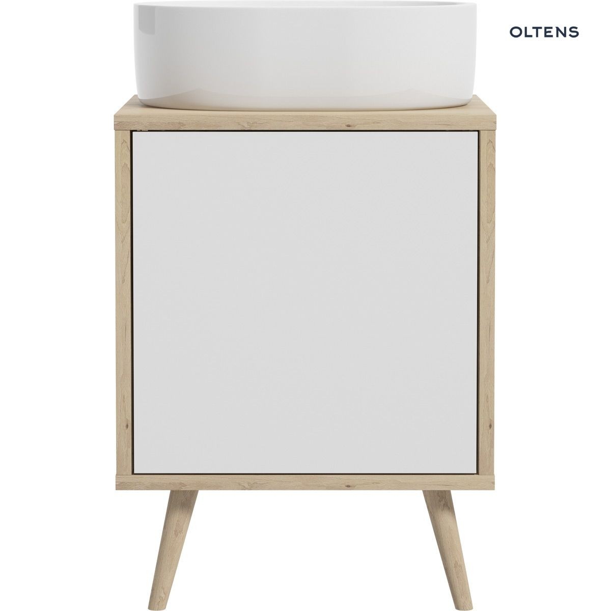 OLTENS HEDVIG SZAFKA PODUMYWALKOWA WISZĄCA BIAŁY POŁYSK/DĄB NOVA 50CM - obrazek 2
