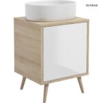 OLTENS HEDVIG SZAFKA PODUMYWALKOWA WISZĄCA BIAŁY POŁYSK/DĄB NOVA 50CM