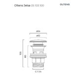 OLTENS JELSA KOREK DO UMYWALKI KLIK KLAK OKRĄGŁY Z PRZELEWEM G 11/4 CHROM - obrazek 2