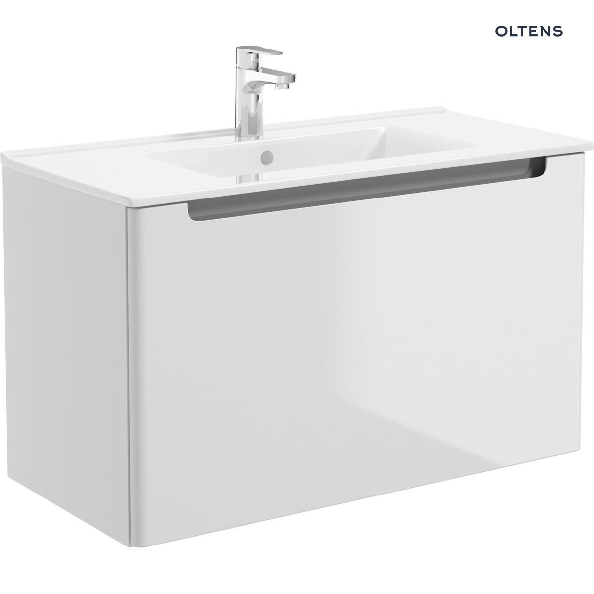 OLTENS JOG SZAFKA PODUMYWALKOWA WISZĄCA BIAŁY POŁYSK 80CM - obrazek 2