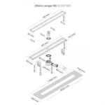OLTENS LANGAN UNIWERSALNY ODPŁYW PRYSZNICOWY LINIOWY 80 CM Z KOŁNIERZEM CZARNY MAT - obrazek 2