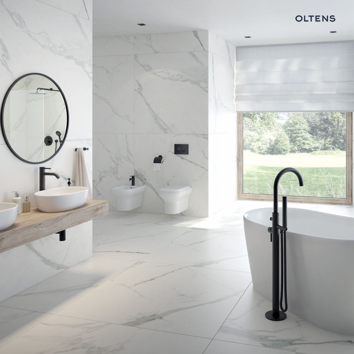 OLTENS MISKA WISZĄCA PURERIM GULFOSS Z DESKĄ WOLNOOPADAJĄCĄ SLIM - obrazek 2
