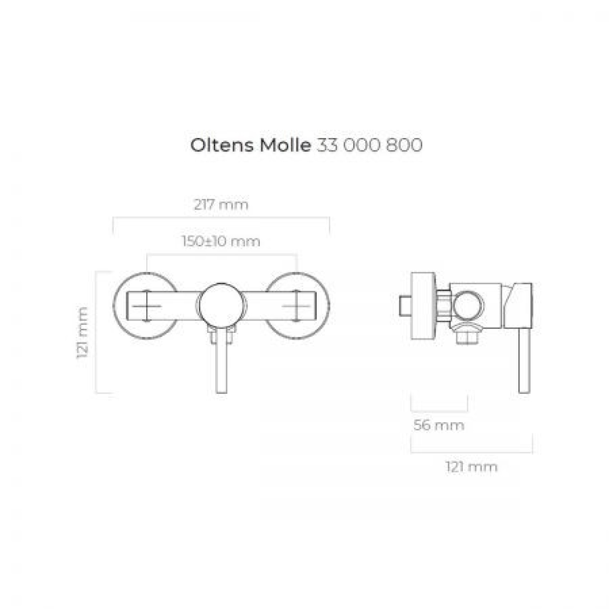 OLTENS MOLLE BATERIA PRYSZNICOWA ŚCIENNA ZŁOTA 33000800 - obrazek 2