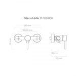 OLTENS MOLLE BATERIA PRYSZNICOWA ŚCIENNA ZŁOTA 33000800 - obrazek 2
