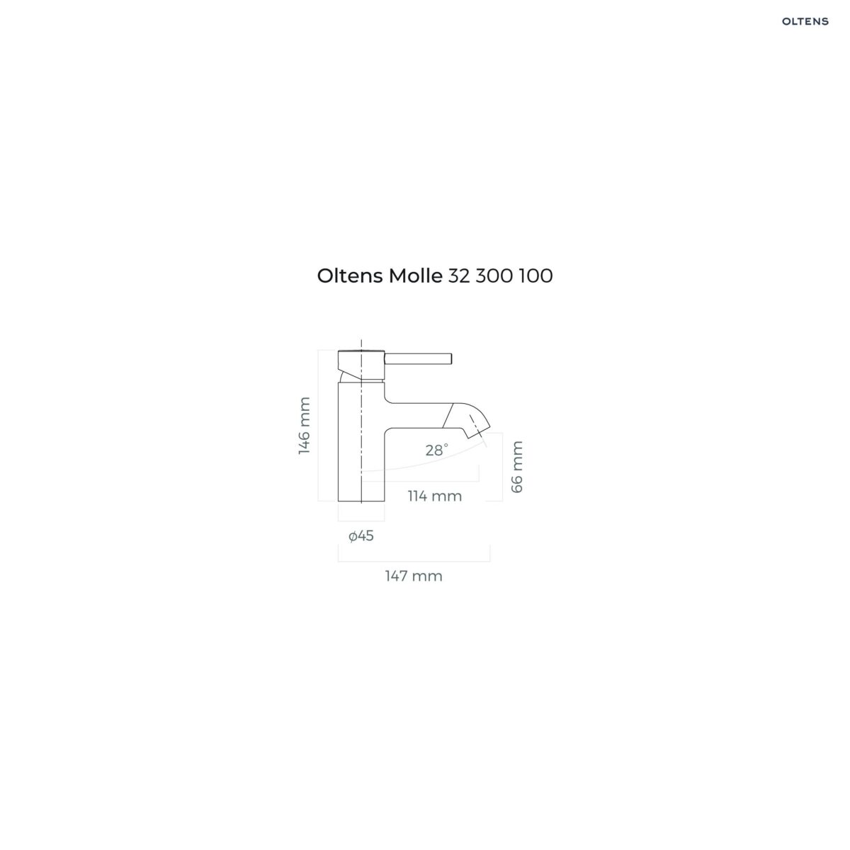 Oltens Molle bateria umywalkowa stojąca chrom 32300100 - obrazek 2