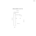 Oltens Molle bateria umywalkowa stojąca wysoka czarny mat 32400300 - obrazek 2