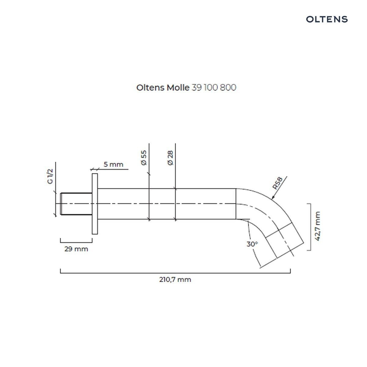 Oltens Molle wylewka wannowa złota 39100800 - obrazek 4