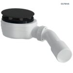OLTENS PITE TURBO SYFON BRODZIKOWY ODPŁYW 90MM PLASTIKOWY CZARNY MAT