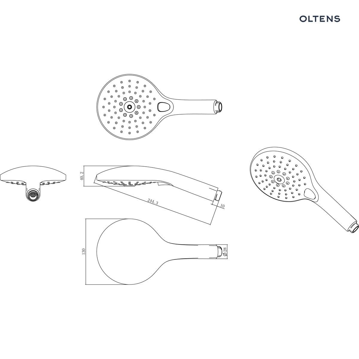 OLTENS SAXAN EASYCLICK SŁUCHAWKA PRYSZNICOWA CHROM - obrazek 4