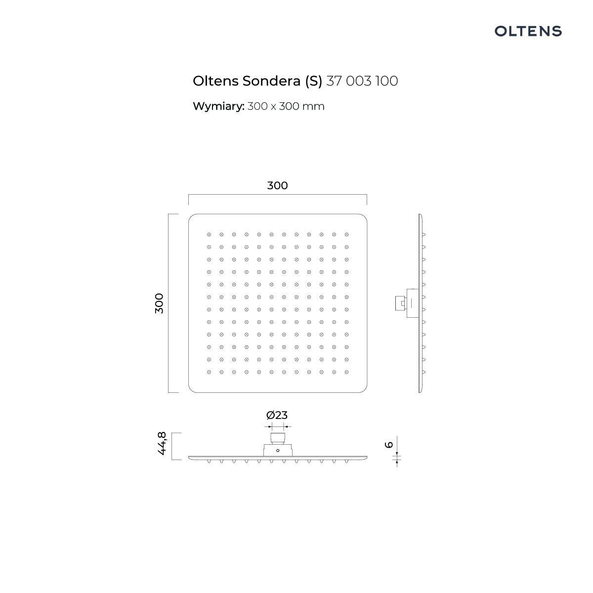 OLTENS SONDERA (S) DESZCZOWNICA KWADRATOWA 30CM - obrazek 4