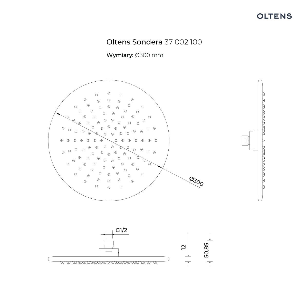 OLTENS SONDERA DESZCZOWNICA OKRĄGŁA 30CM - obrazek 4