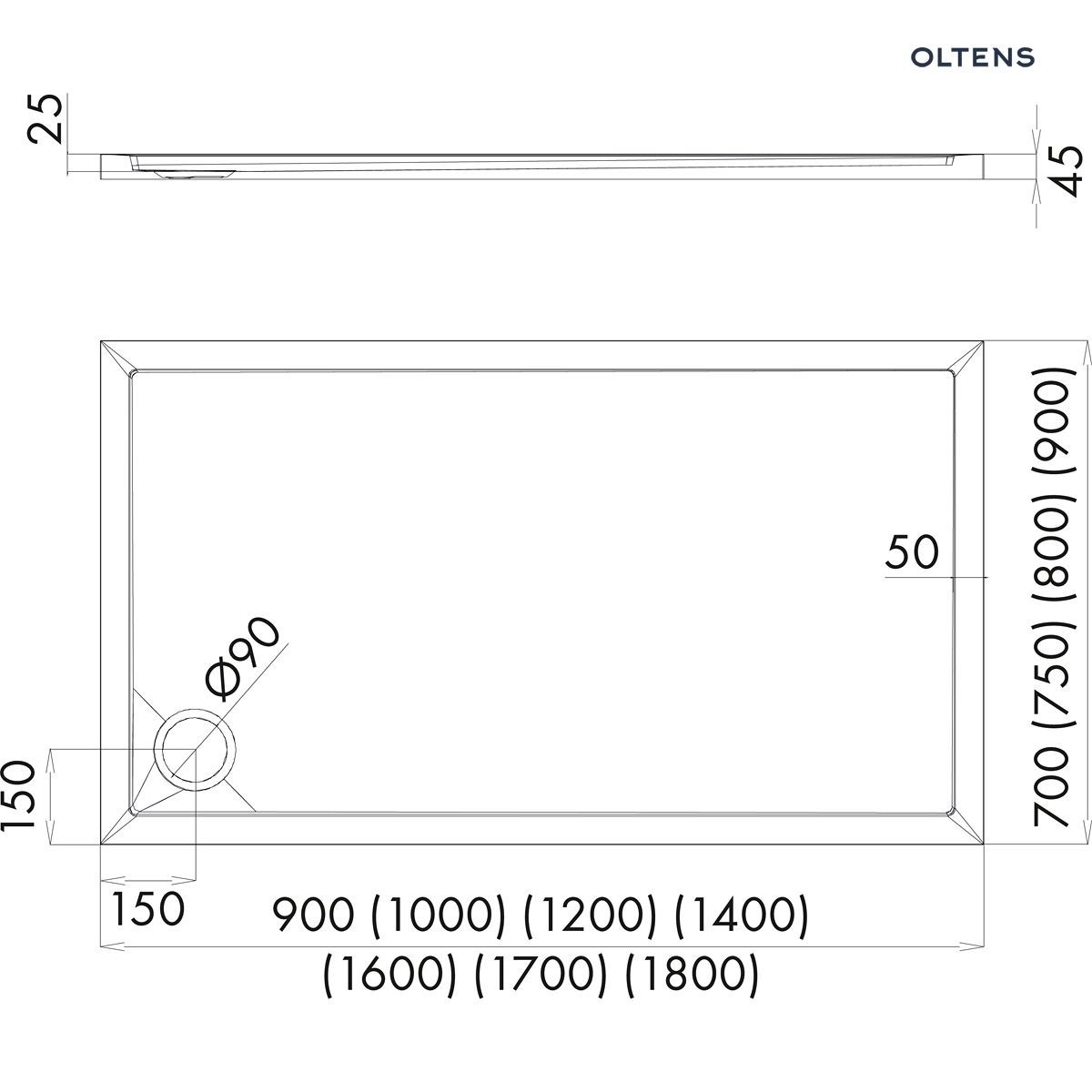 OLTENS SUPERIOR BRODZIK PROSTOKĄTNY 70x100 - obrazek 2