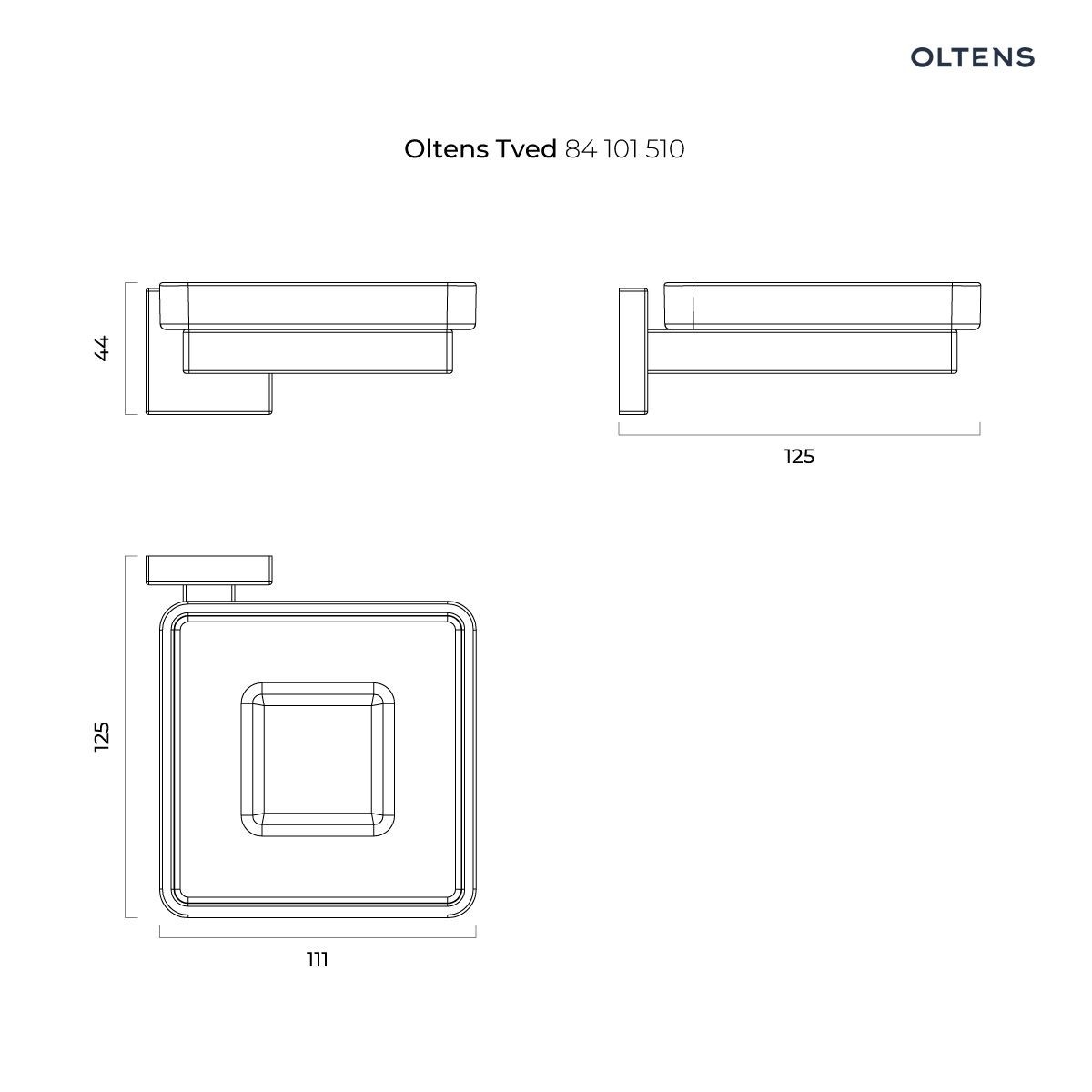OLTENS TVED MYDELNICZKA Z UCHWYTEM SZKŁO SZRONIONE/CHROM - obrazek 2
