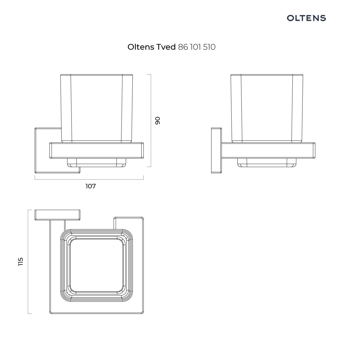 OLTENS TVED SZKLANKA Z UCHWYTEM SZKŁO SZRONIONE/CHROM - obrazek 2