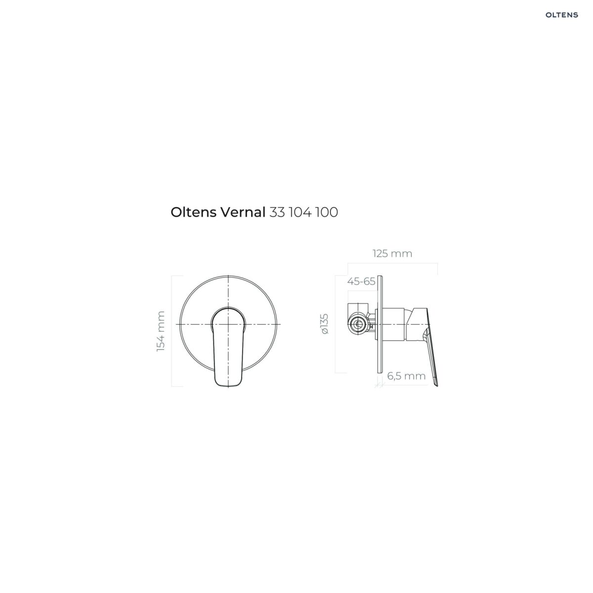 Oltens Vernal bateria prysznicowa podtynkowa kompletna chrom 33104100 - obrazek 2