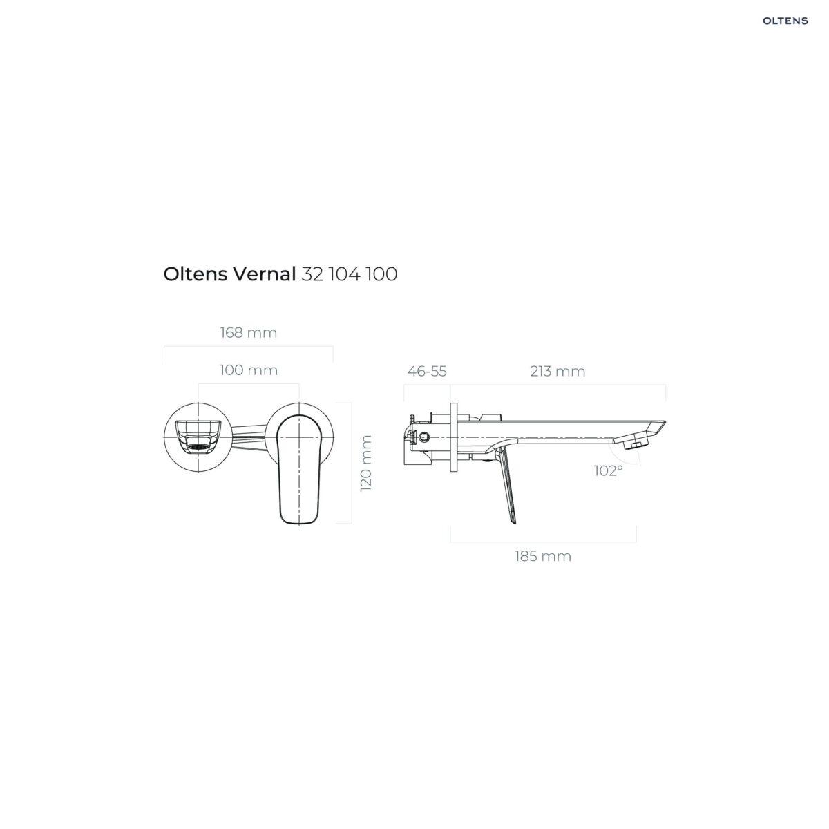 Oltens Vernal bateria umywalkowa podtynkowa kompletna chrom 32104100 - obrazek 2