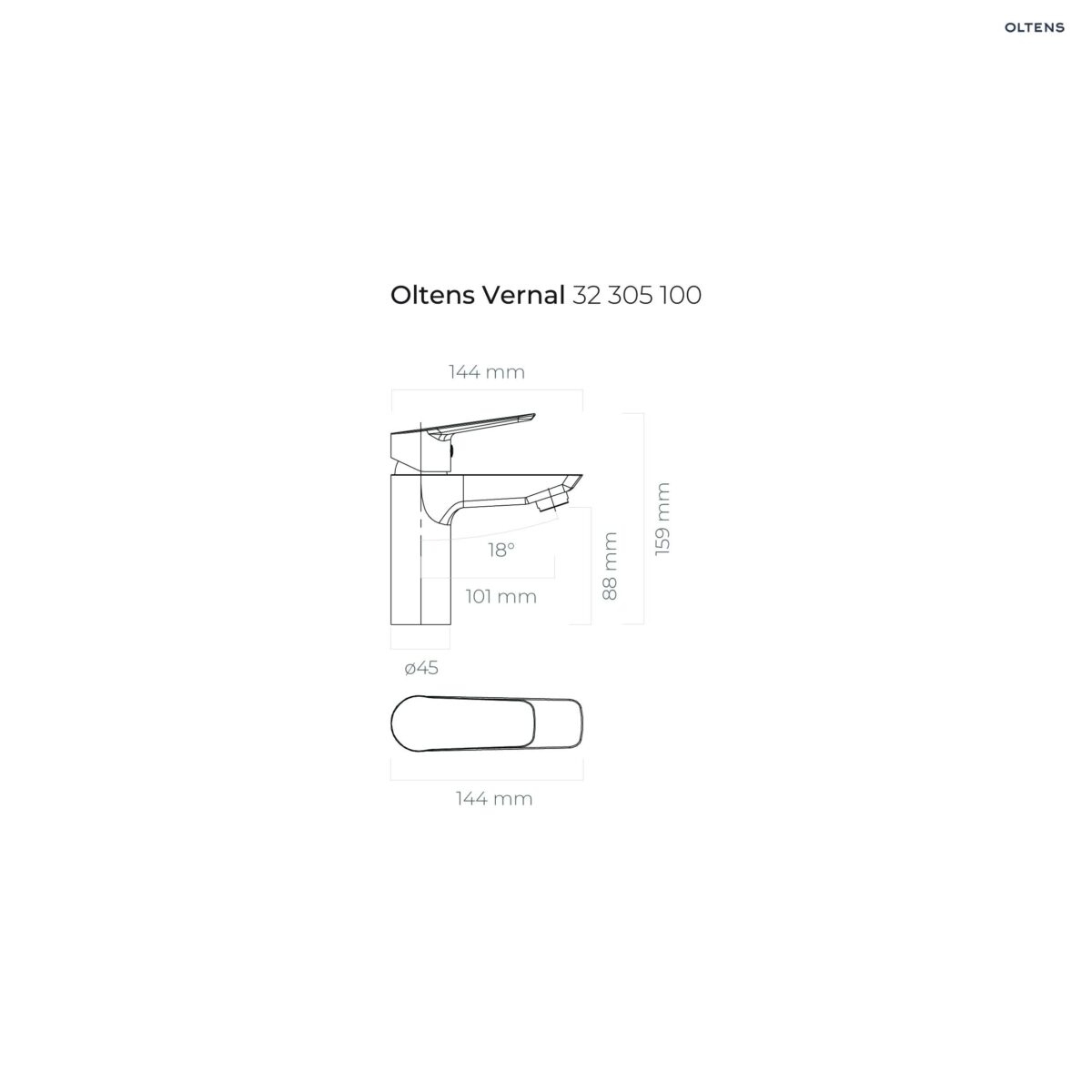 Oltens Vernal bateria umywalkowa stojąca chrom 32305100 - obrazek 2