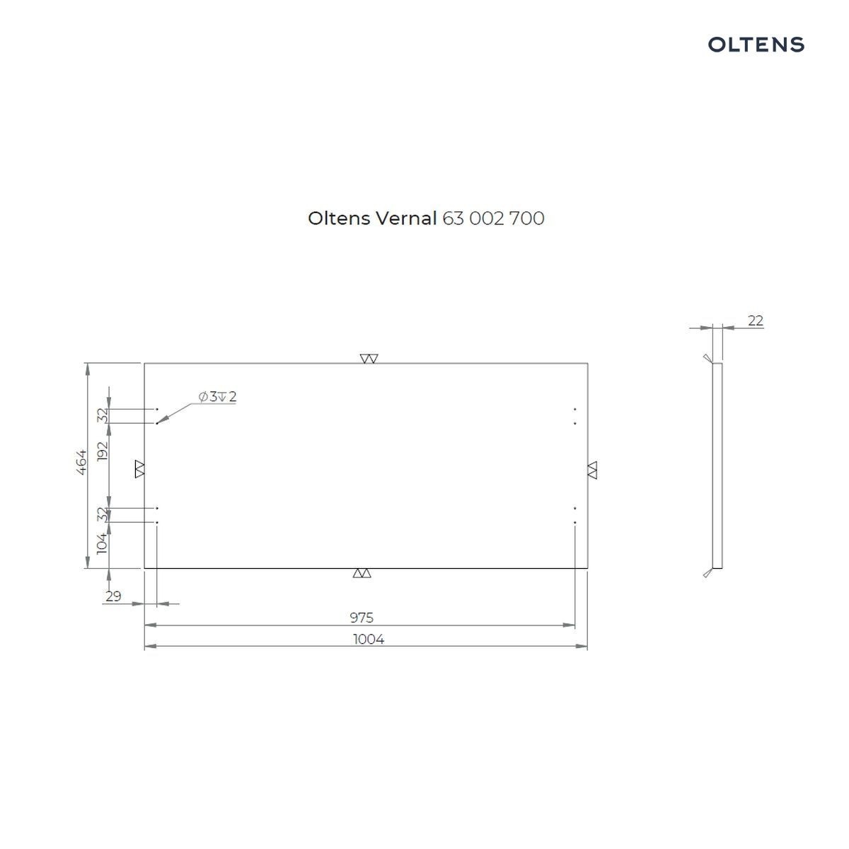 OLTENS VERNAL BLAT 100 CM NASZAFKOWY SZARY MAT - obrazek 2