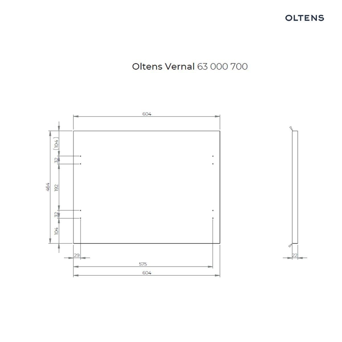 OLTENS VERNAL BLAT 60 CM NASZAFKOWY SZARY MAT - obrazek 2